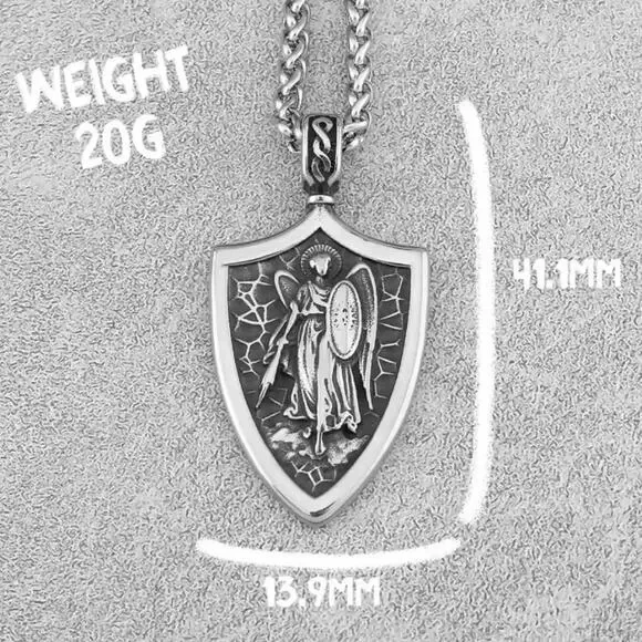 Archangel St Michael Pendant Necklace Protect Us birthday Valentine's Catholic